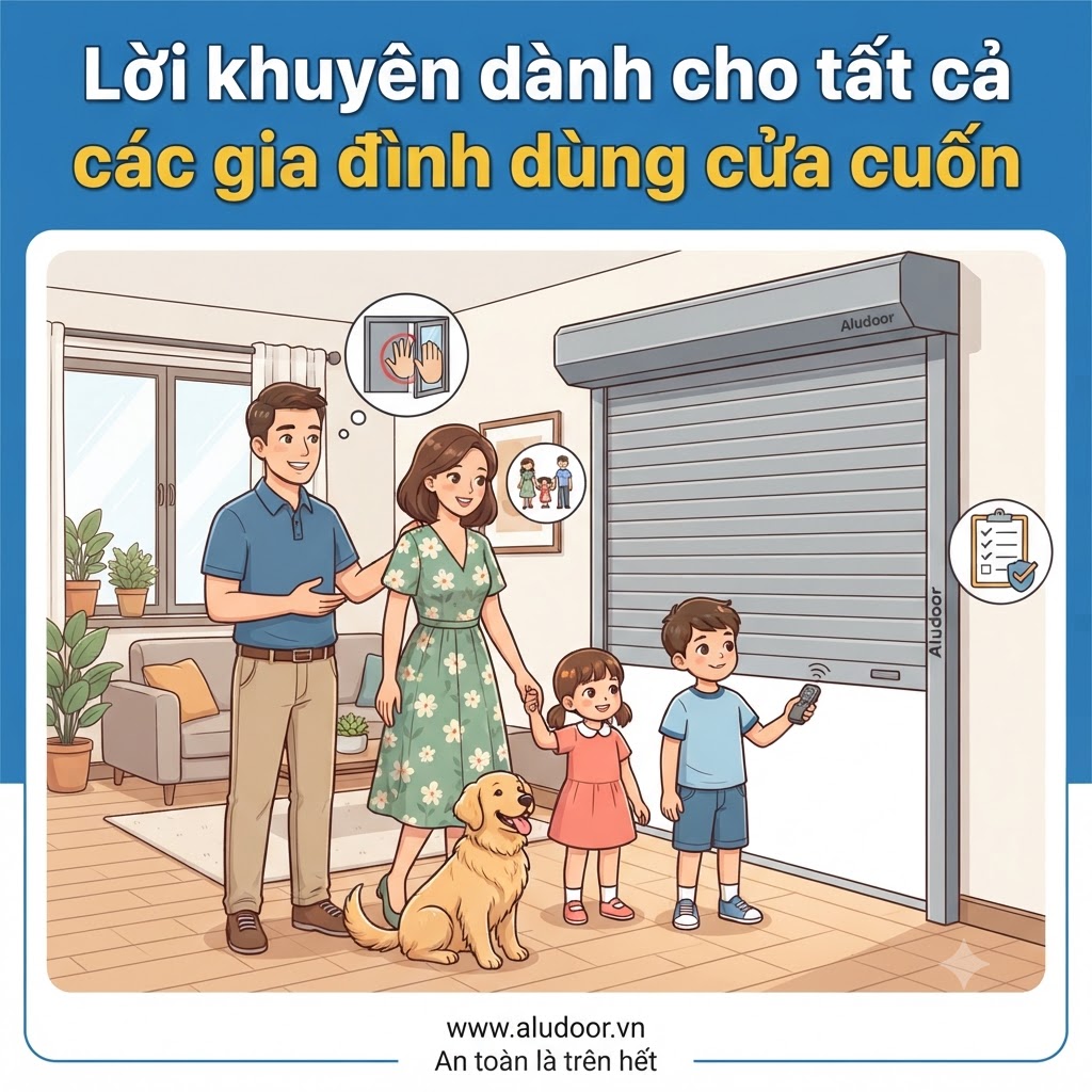 Lời khuyên dành cho tất cả các gia đình dùng cửa cuốn